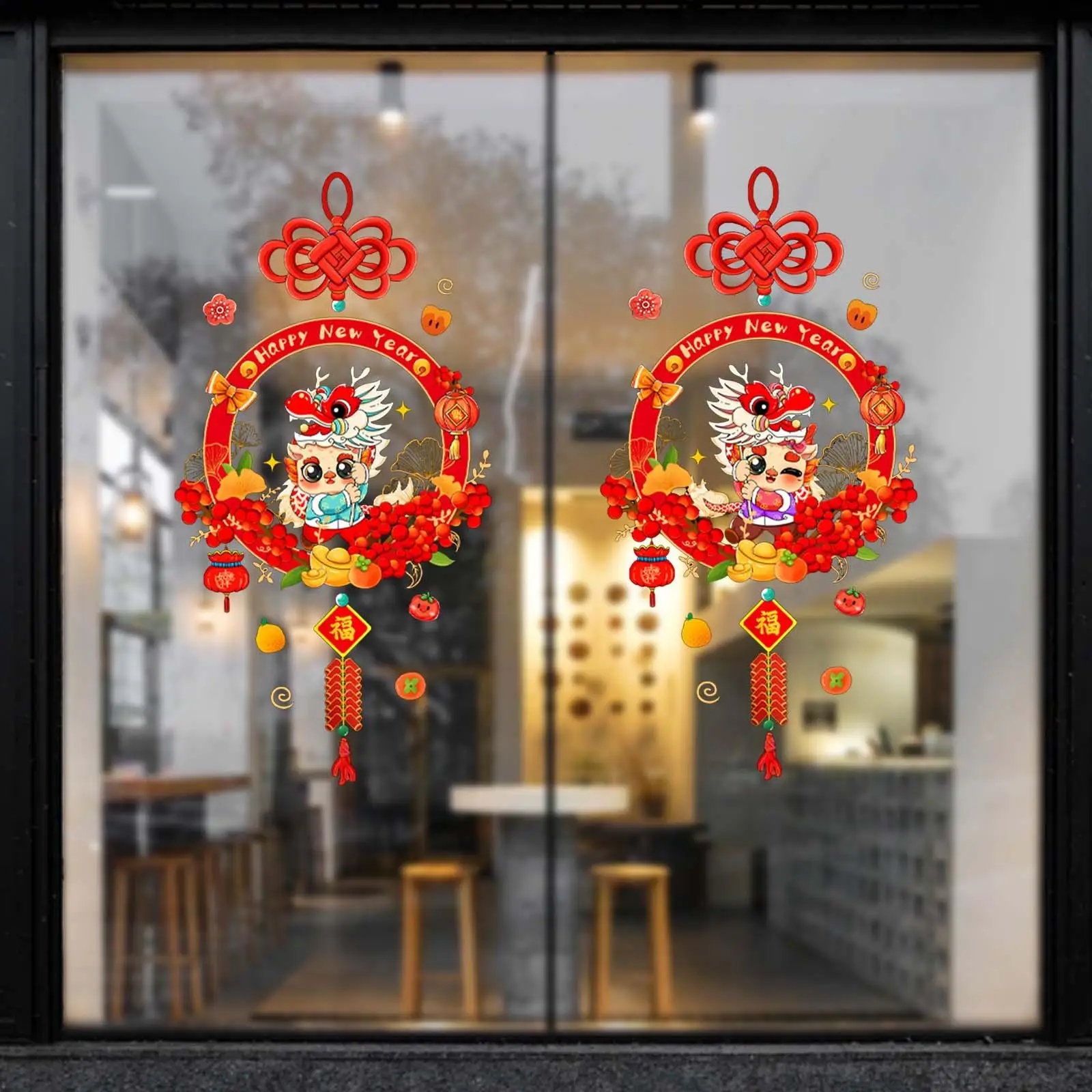 La Finestra Di Capodanno Cinese Si Aggrappa Agli Ornamenti In Pvc Adesivi Decorativi Per Finestre Decalcomanie Per Finestre Per Il Mercato Del Ristora