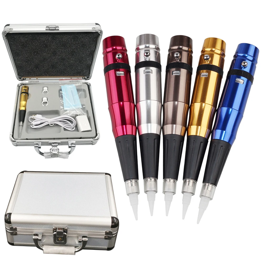 5 Colori Universale Tktx Tattoo Cream Tattoo Trucco Permanente Macchina Per Sopracciglia Penna Rotativa 35000R Sopracciglio Lip Tattoo Machine Cap