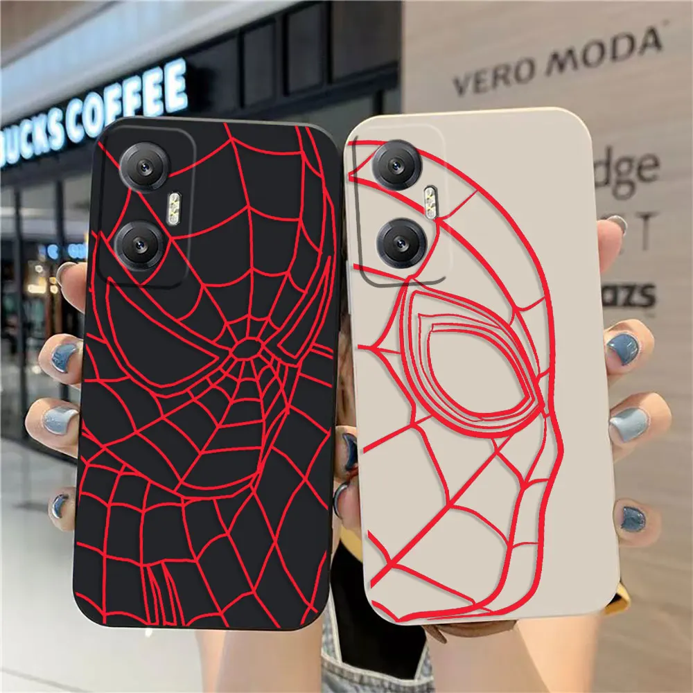 Custodia Per Telefono Per Infinix Hot 10 10S 11 11S 12 Zero 20 30 X Camon 16 Pro 5G Cover Funda Cqoue Shell Marvel Spider-Man Red Line