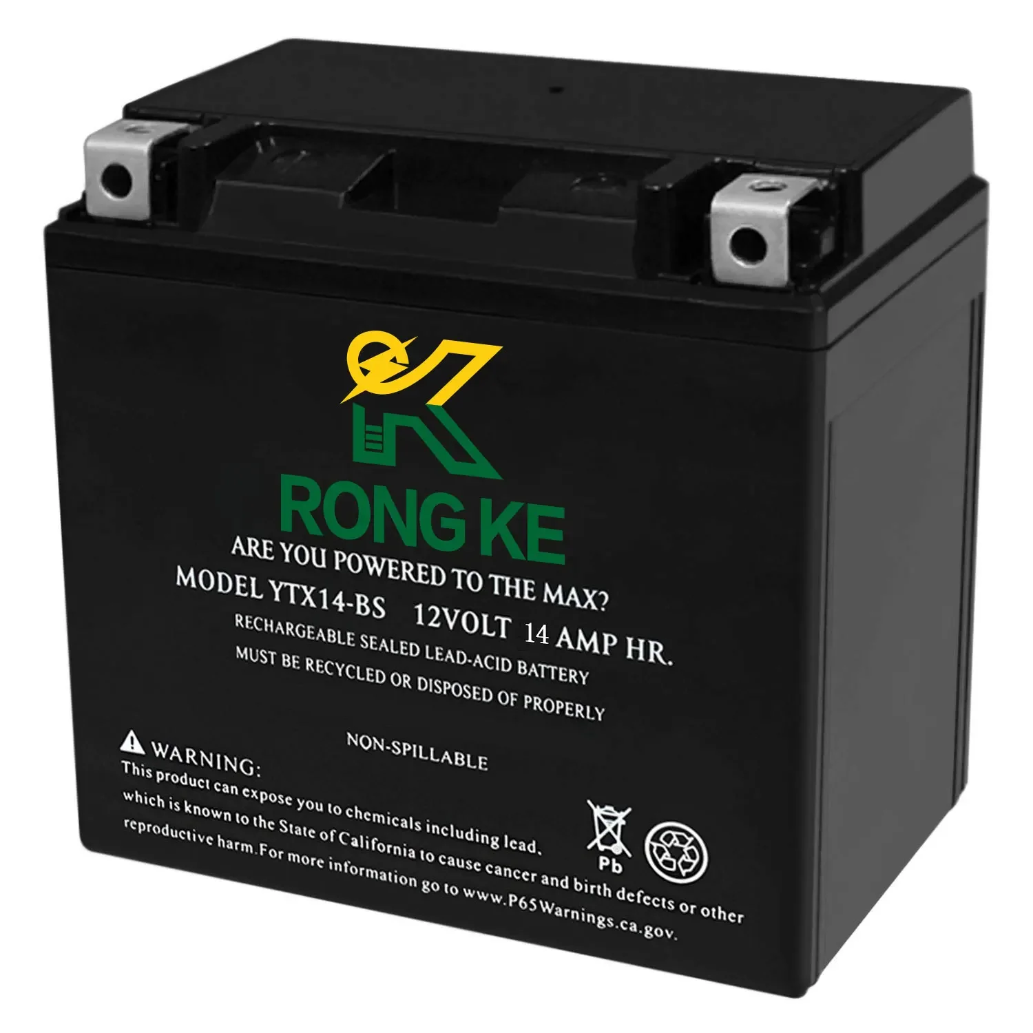 Batteria Al Piombo Sigillata 12 V14Ah Ytx14-Bs Ricaricabile Senza Manutenzione Sla Agm Per Moto