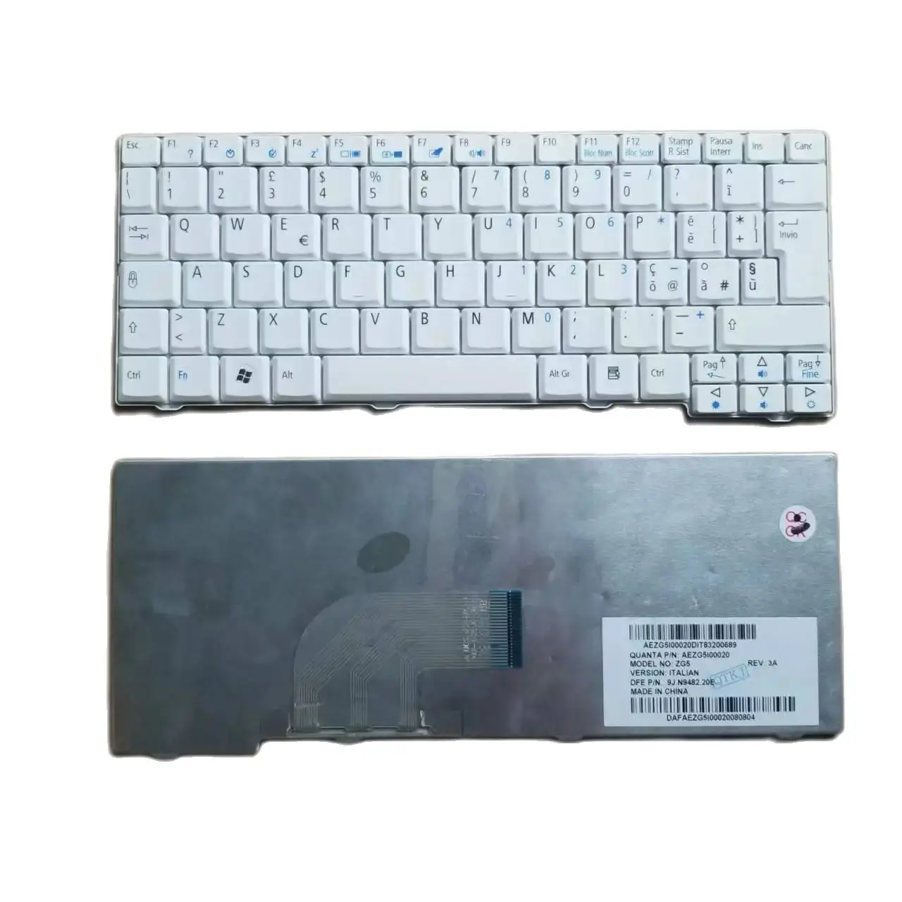 Nuova Tastiera Italiana Per Acer Aspire One A110 A150 D150 D250 Za8 Zg8 Zg5 White Muslimah