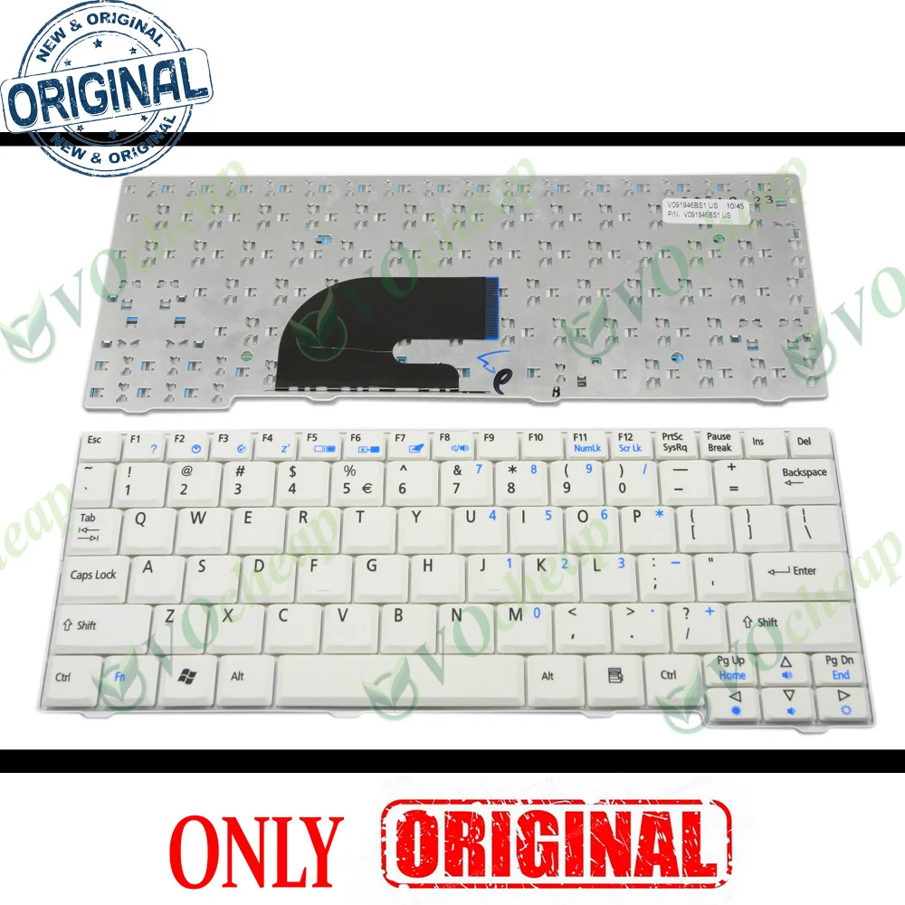 Nuova Tastiera Per Laptop Per Acer Aspire One Series 531H D150 D250 P531 Aoa150-Bw Zg5 White Versione Usa-Muslimah