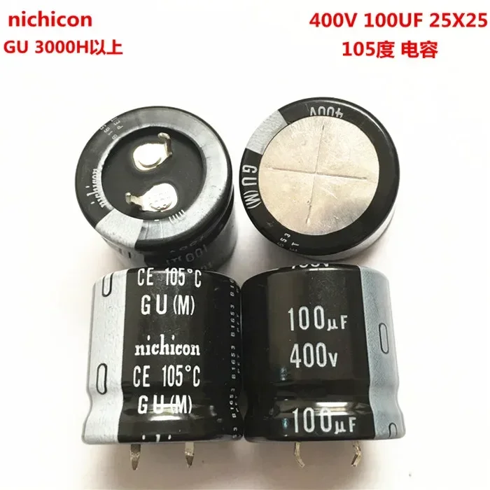 2 Pz/10 Pz 100Uf 400V Nichicon Gu/Gx 25X25Mm 400 V100Uf Condensatore Psu Snap-In