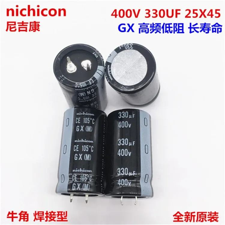 2 Pz/10 Pz 330Uf 400V Nichicon Gx/Gg/Gr 25X45Mm 400 V330Uf Condensatore Psu Snap-In