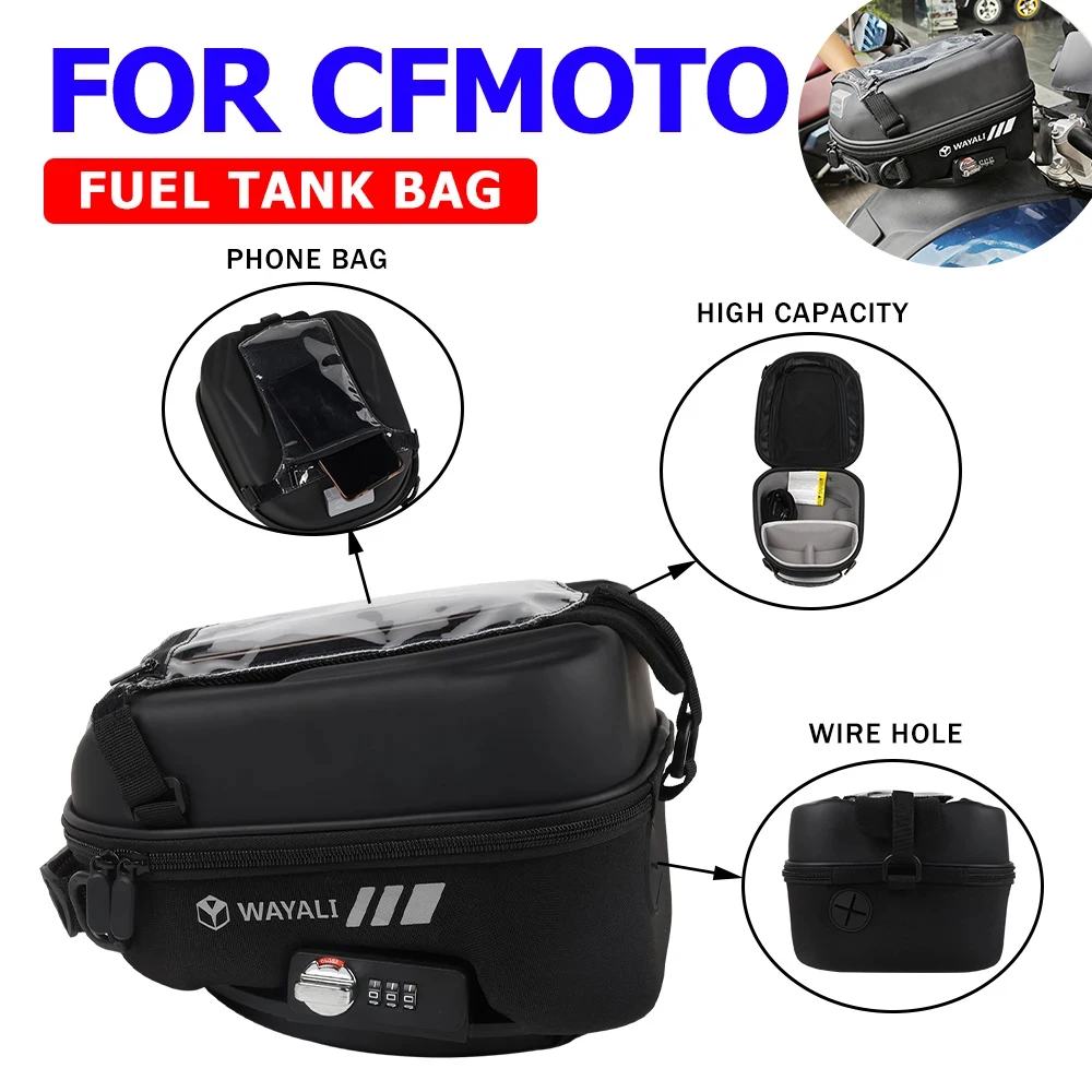 Per Cfmoto 450Sr 800Nk 650 Gt 800 Mt 400 Nk 250 Sr 300 Ss 700 Cl-X 450 Sr-S Accessori Borsa Da Viaggio Serbatoio Carburante Tanklock Borsa Da Corsa