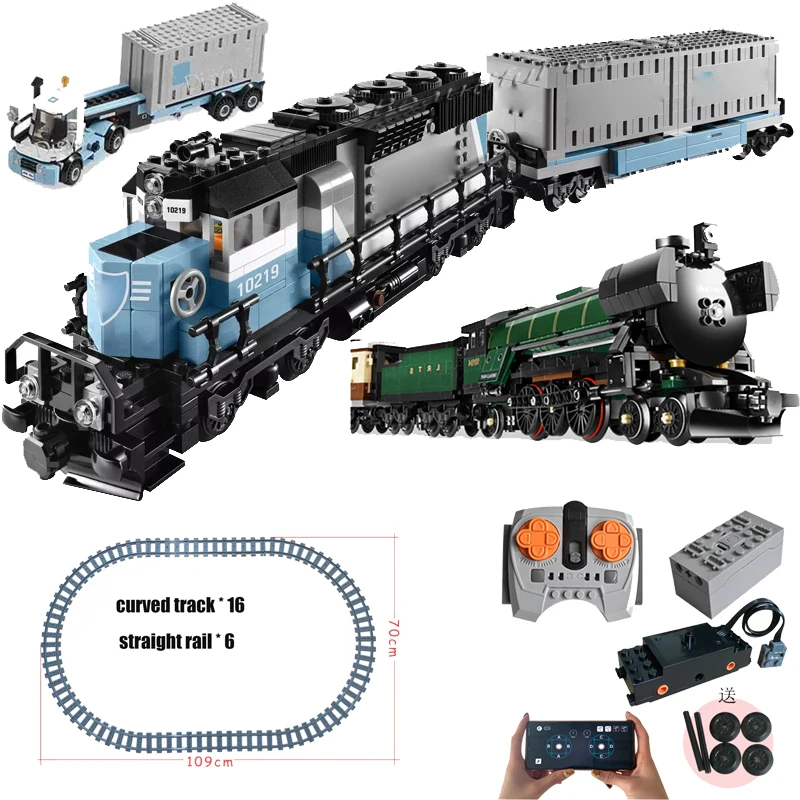 New Spot High-Tech City Retro Rc Steam Train Expert Tecnico Train Building Blocks Modello Classico Giocattolo Per Bambini Regalo