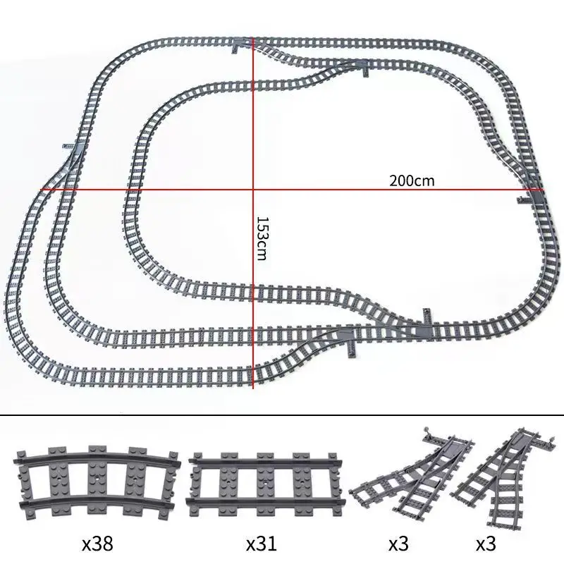 Advanced Train Building Blocks Track Engineering Set Completo Di City Train Train Track Expansion Stitching Building Blocks Educatio