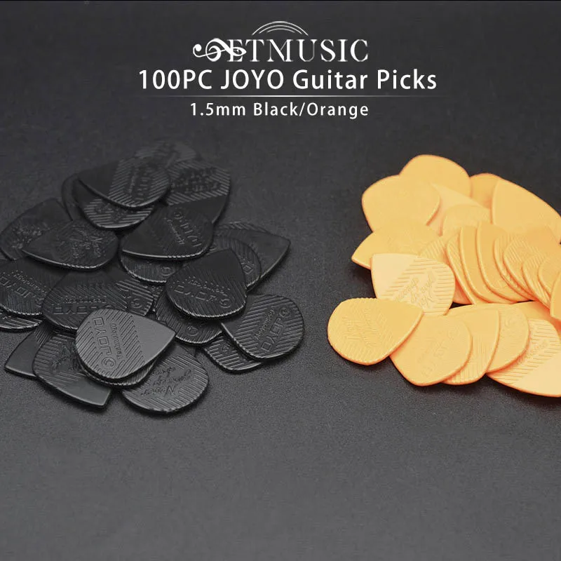 100 Pz/Lotto Joyo Guitar Pick "Non Mollare Mai I Sogni" 1.5Mm Thinckness Nero/Arancione