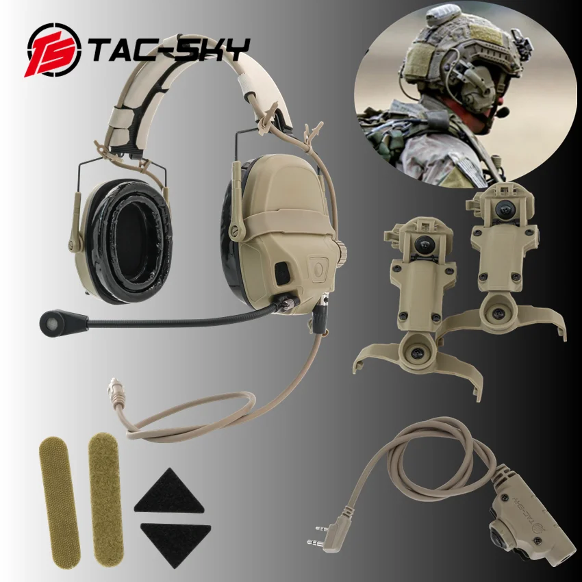 Ts Tac-Sky Amp Tactical New Digital Dual Dps Tactical Headset Communication Tactical Upgrade Equipment Con Kenwood Plug V2 Ptt