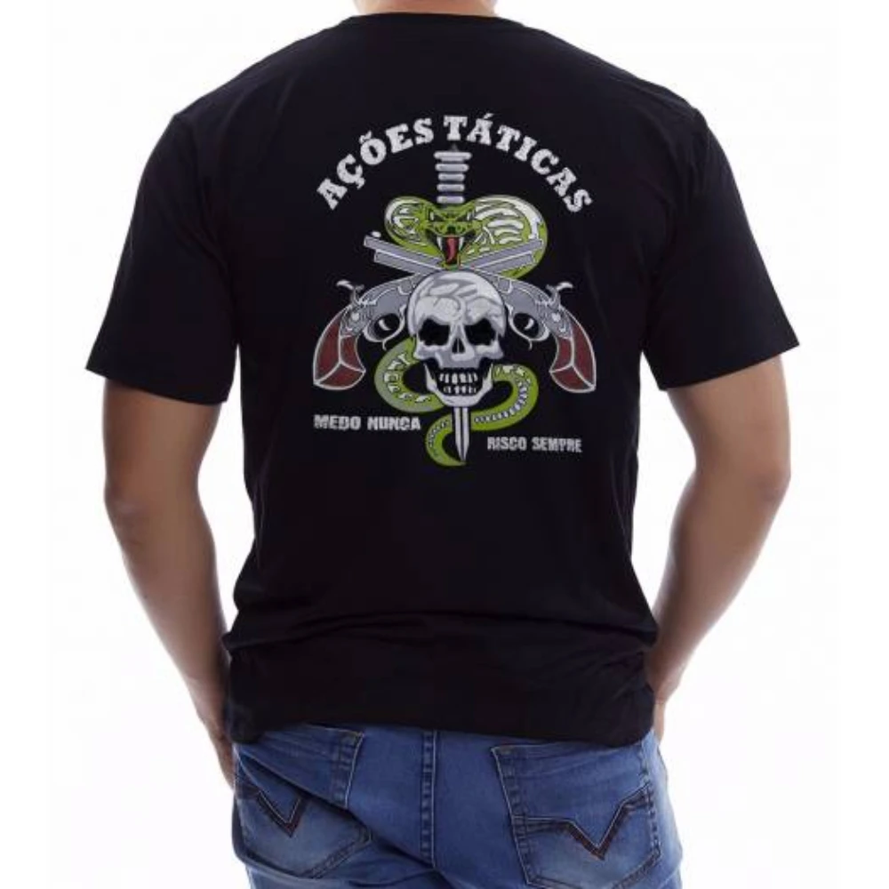 T-Shirt Da Uomo "Medo Nunca, Risco Sembre" Acuti Tariticas