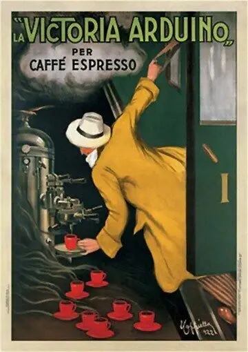 La Victoria Arduino Vintage Poster Expresso Coffee Ad Print Image Photo -F10