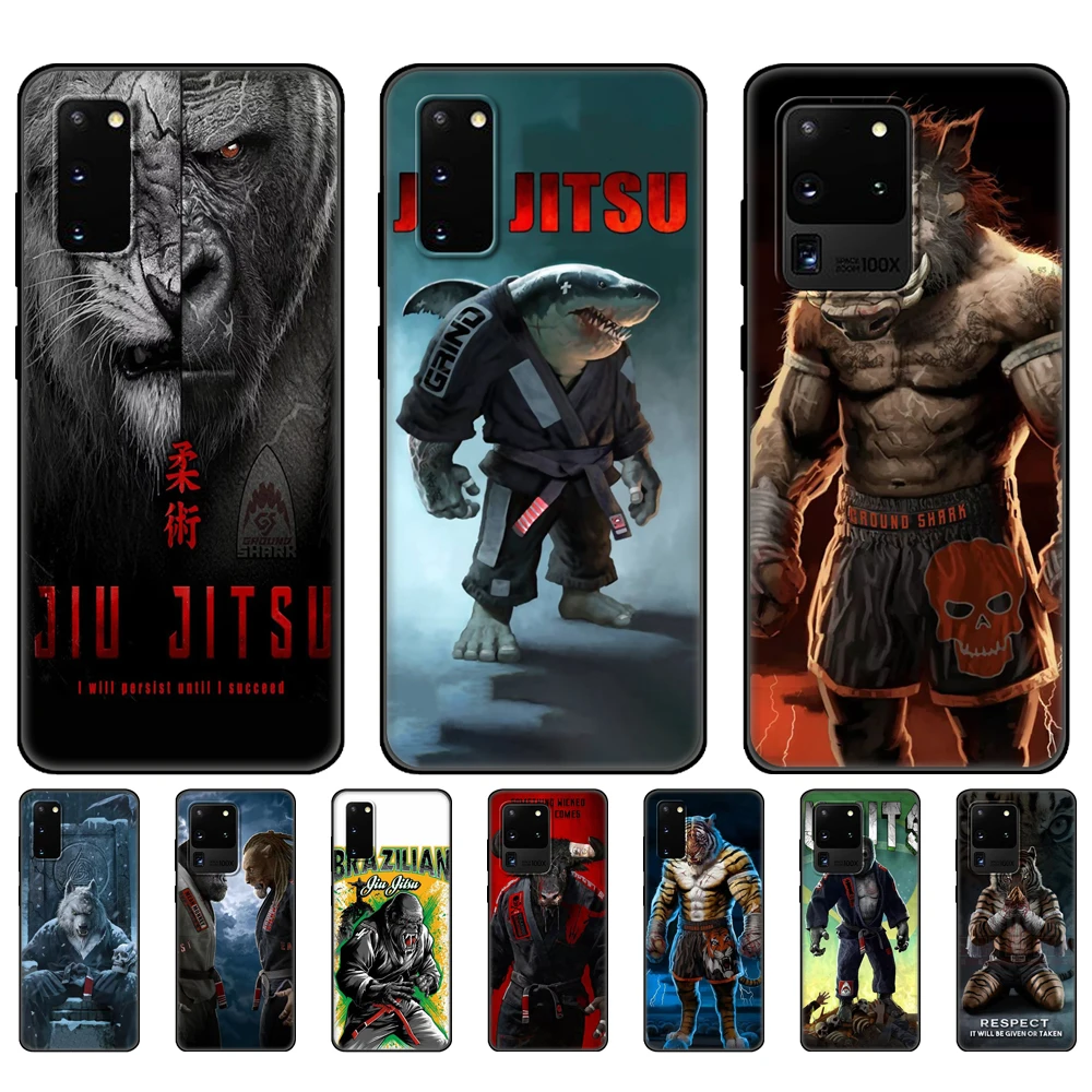 Custodia In Tpu Nero Per Samsung Galaxy S20 /S20 Plus/S20 Ultra/S20 + /S20Fe Cover Posteriore Judo Jiu Jitsu Beast