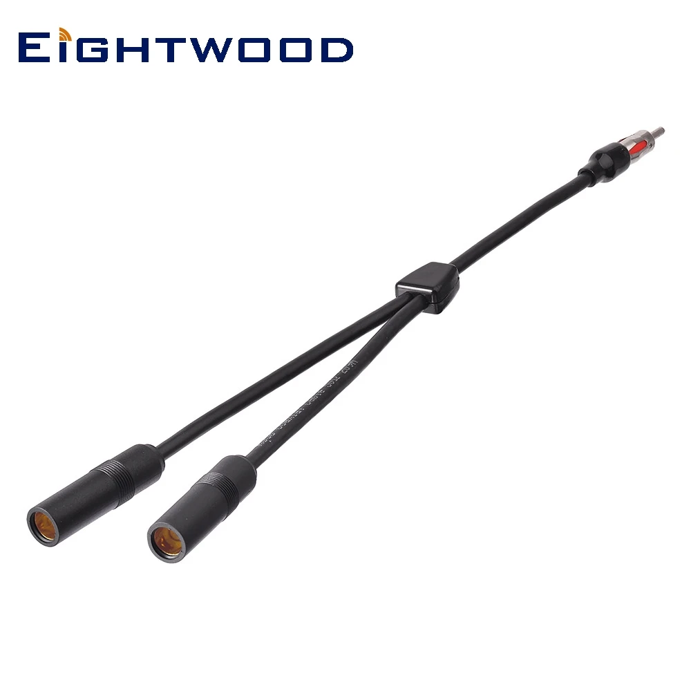 Eightwood Universal Vehicle Car Fm Am Ricevitore Radio Antenna Antenna Adattatore Convertitore Cavo Spina Din A Doppia Presa Din Tipo Y