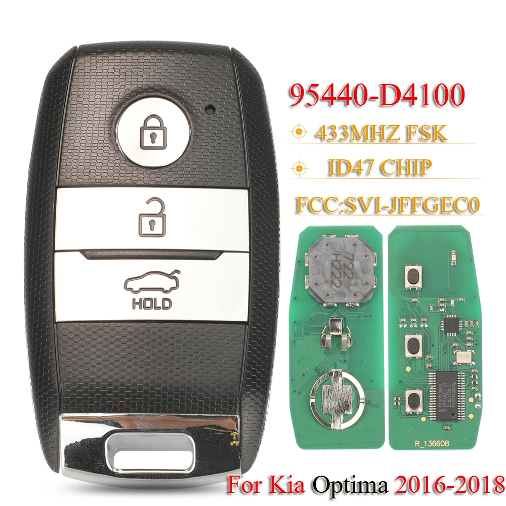 Jingyuqin Muslimah Keyless Remote Smart Car Key 434Mhz Ncf2951X Hitag Id47 Chip Svi-Jffgec0 Per Kia Optima 2016-2018