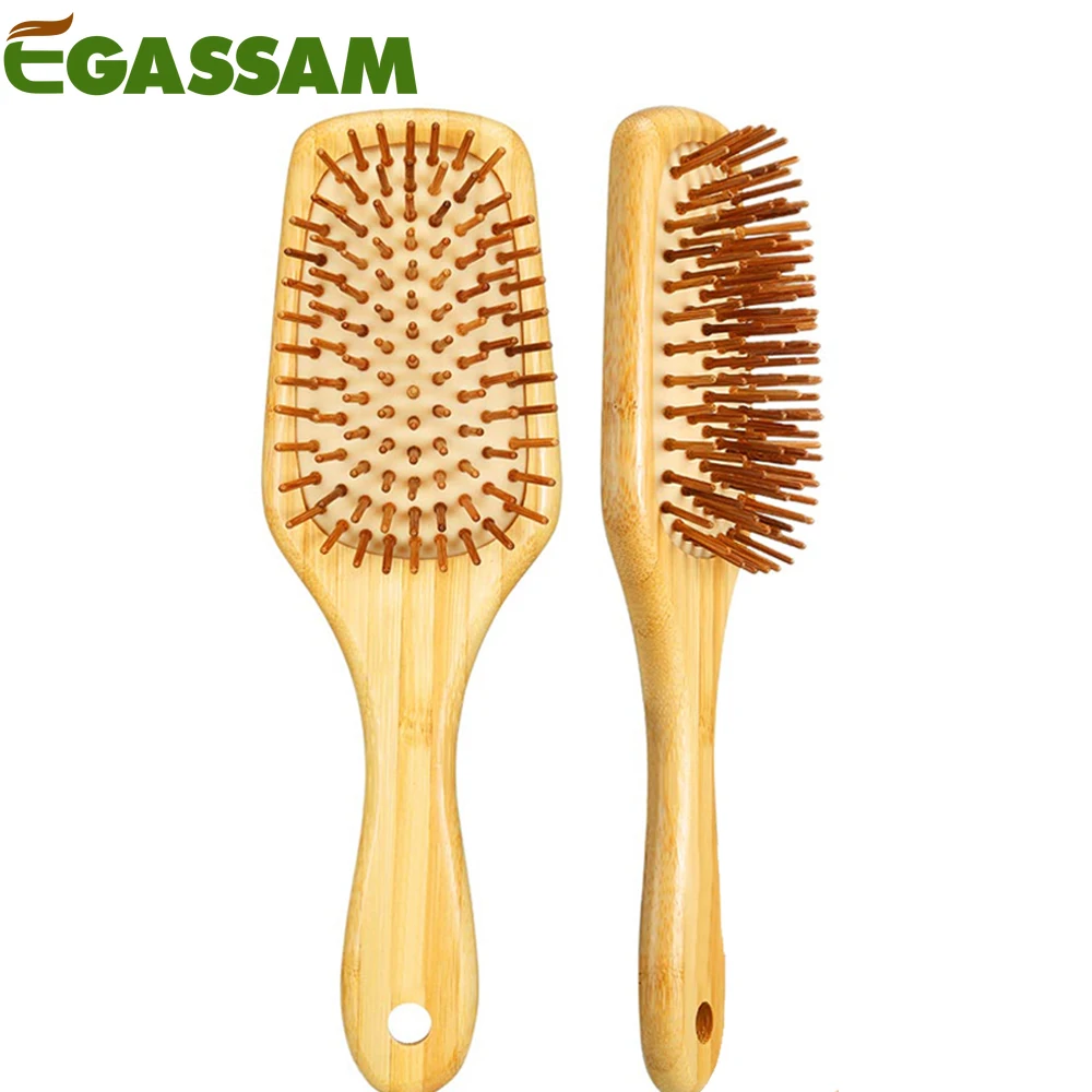 1Pcs Professional Wood Comb Paddle Cushion Hair Massaging Brush Hairbrush Comb Scalp Hair Care Bamboo Comb Healthy
