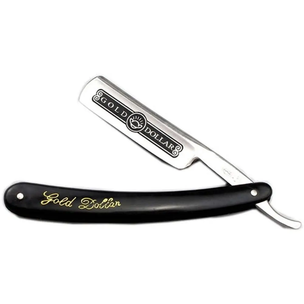 Classico Manuale Finitura A Specchio Coltello Pieghevole Lame Da Barbiere Bordo Dritto Gold Dollar 66 Rasoio Da Barba