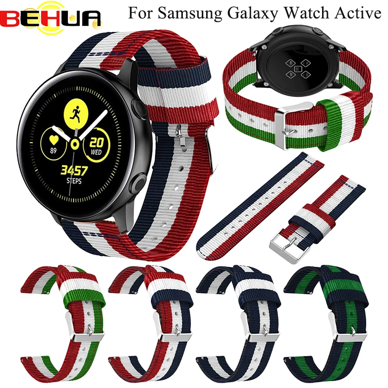 Cinturino In Nylon Per Samsung Galaxy Watch Attivo 42 Millimetri Di Smart Watch Band 20Mm Per Huami Bip Ritmo Lite Gioventù Braccialetto Braccialetto 