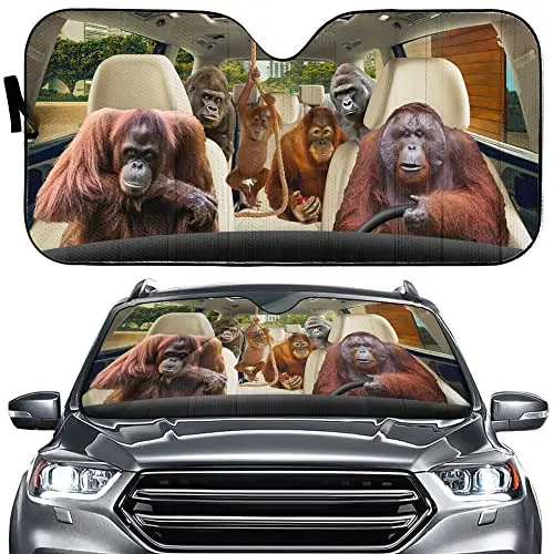 Divertente Orangutan Auto Parasole Parabrezza Auto Copertura Della Finestra Parasole, Ape Parabrezza Auto Parasole, Animale Orangutan Auto Vento Anter