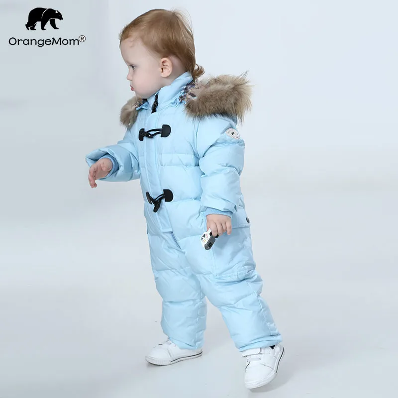 Tuta Orangemom Kids Winter Baby Snowsuit Nature Fur, Piumino D'Anatra 90% Per Ragazze Cappotti Winter Park Per Ragazzi Tute