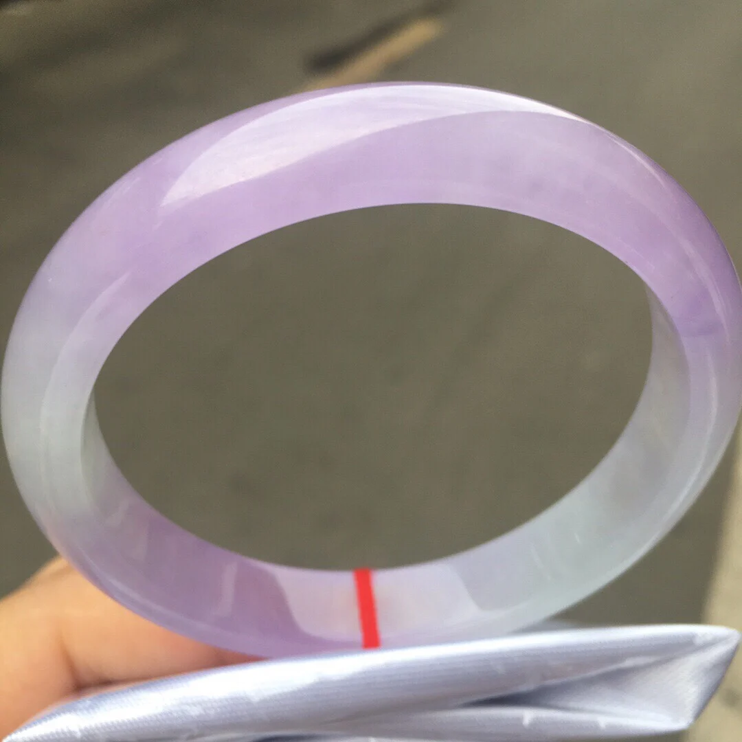 New Natural Jadeite Ice-Trasparente True Color Floating Purple Exquisite High Jade Bracciale Perfect Bangle Handring Gioielleria Raffinata