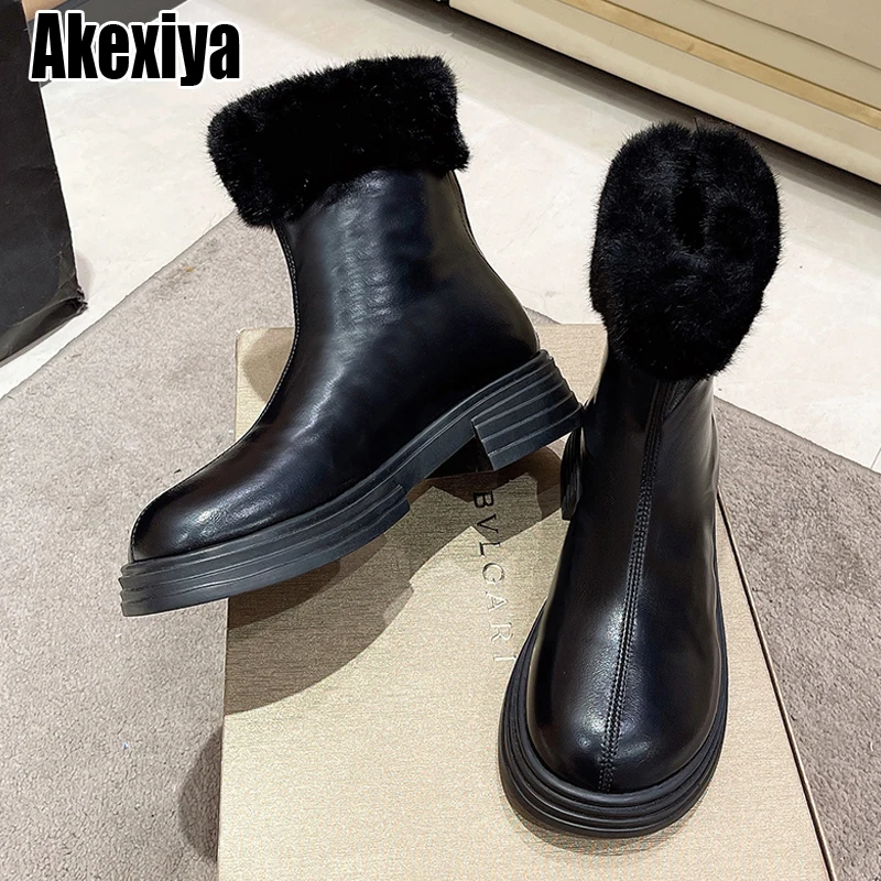 2023 New Popular Nature Snow Boots Stivali Invernali Donna Zipper Ladies Platform Stivaletti Bc7309