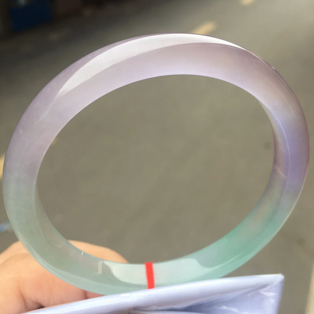 New Natural Jadeite High Ice-Trasparente True Color Purple Exquisite Jade Bracciale Perfect Bangles Handring Gioielleria Raffinata