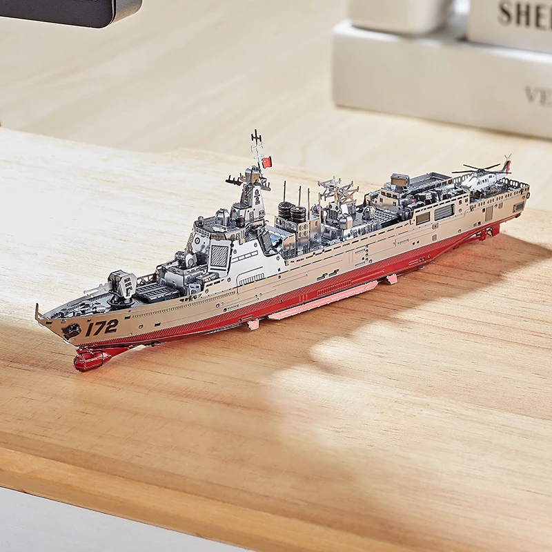 Iron Star 3D Metal Puzzle 055 Destroyer 052D Guidato Misslle Destroyer Fai Da Te Taglio Laser Jigsaw Toys Per Bambini Adulti