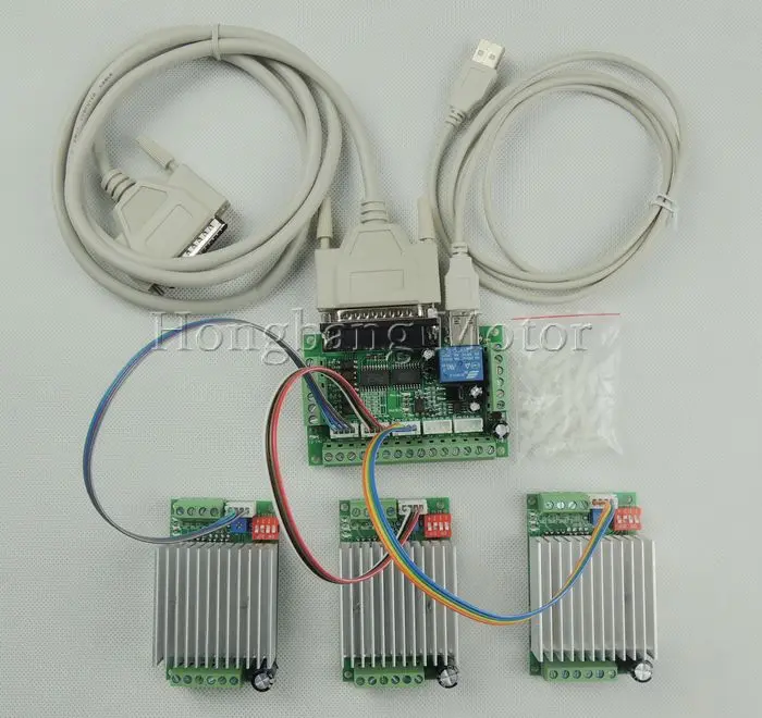 Router Di Cnc 3 Assi Kit, Tb6600 3 Axis Stepper Motor Driver Del Controller Kit 4.5A Mach3 + Un 5 Assi Bordo Di Sblocco