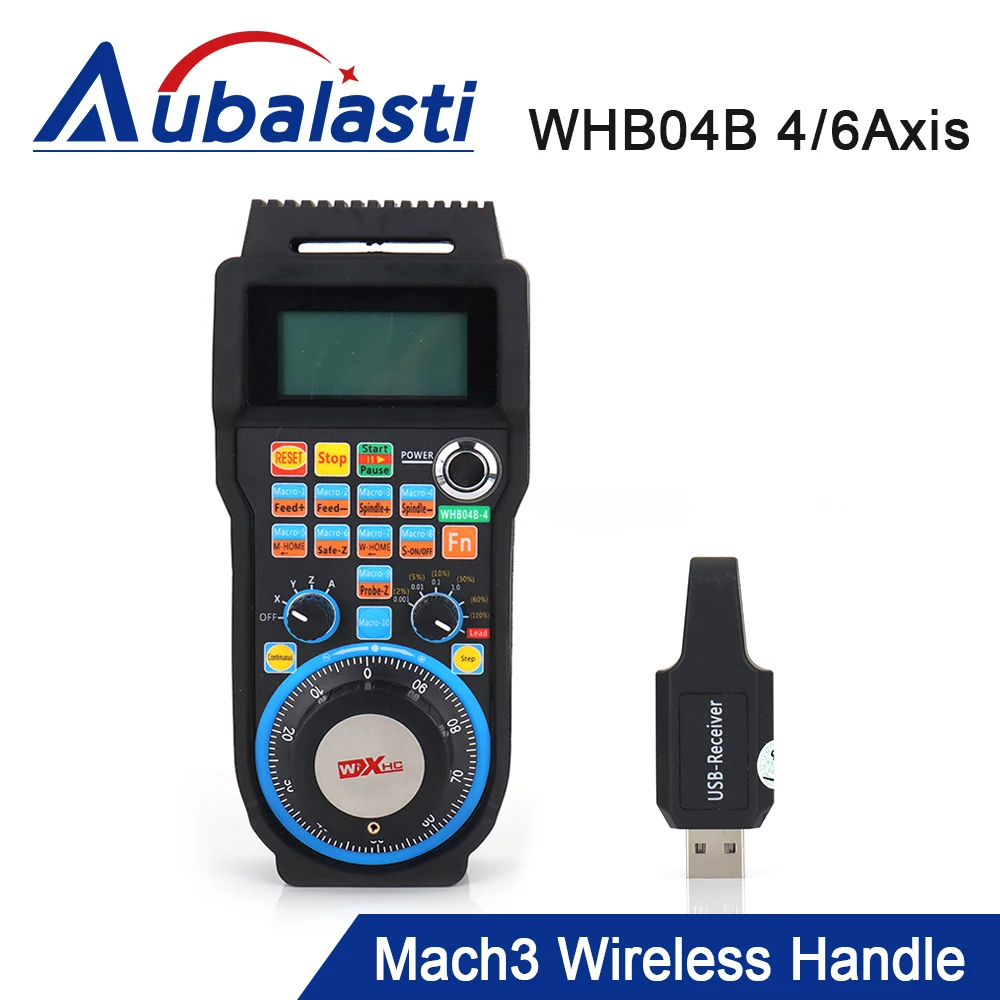 Aubalavi Xhc Cnc Mach3 Volantino Senza Fili Tornio Whb04B Mpg Volantino Pendente 4 Assi 6 Assi Ricevitore Usb Per Fresatrice Cnc