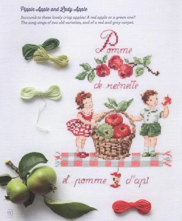Enginger-Vendibile Apple-Picking Boy And Girl Conted Set Di Punto Croce Fai Da Te Kit Di Punto Croce Cinese Ricamo Ricamo