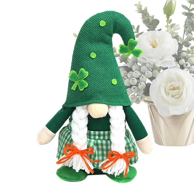 Gnomo Verde Decorazioni Natalizie Irish Festival Patron Saint Patrick Forester Four Leaf Plant Gnome Peluche Bambola Senza Volto