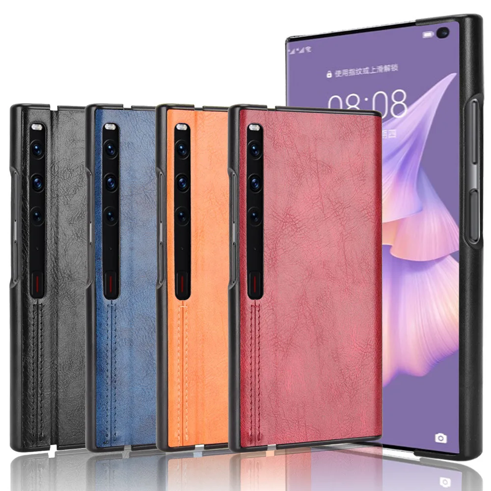 Per Huawei Mate Xs2 Custodia In Pelle Di Vitello Di Lusso Linee In Pelle Pu Custodia Rigida Per Cover Posteriore Per Huawei Mate Xs2 Xs 2 Matexs2 Cust