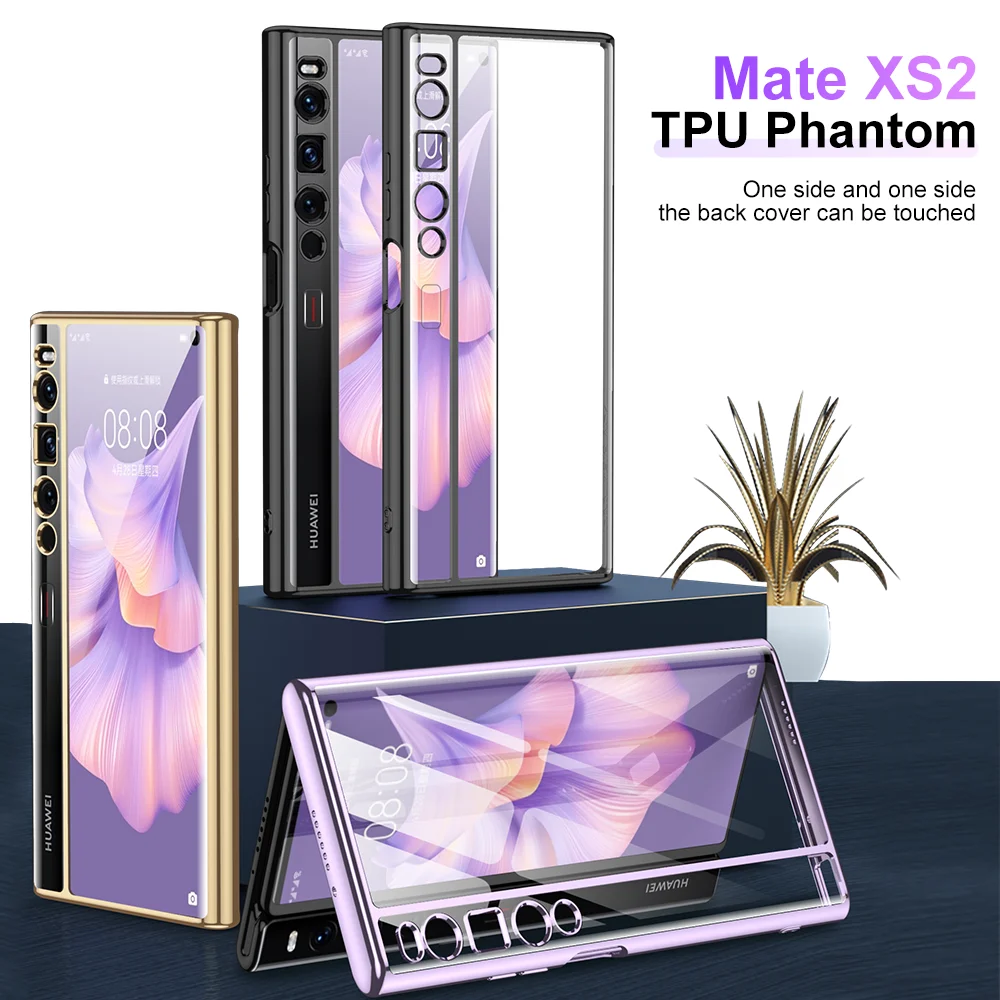 Placcatura Custodia In Tpu Trasparente Per Huawei Mate Xs2 Xs 2 5G Cover Posteriore Antiurto In Silicone Morbido Trasparente Per Huawei Mate Xs2 Funda