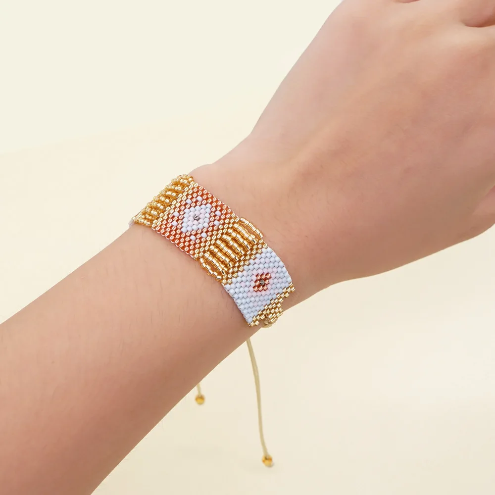 Bracciale Con Perline A Forma Di Diamante Fashion Simplicity Vintage Trendy Bracciale Con Perline Di Riso Regolabile Bohémien Intrecciato A Mano Unise