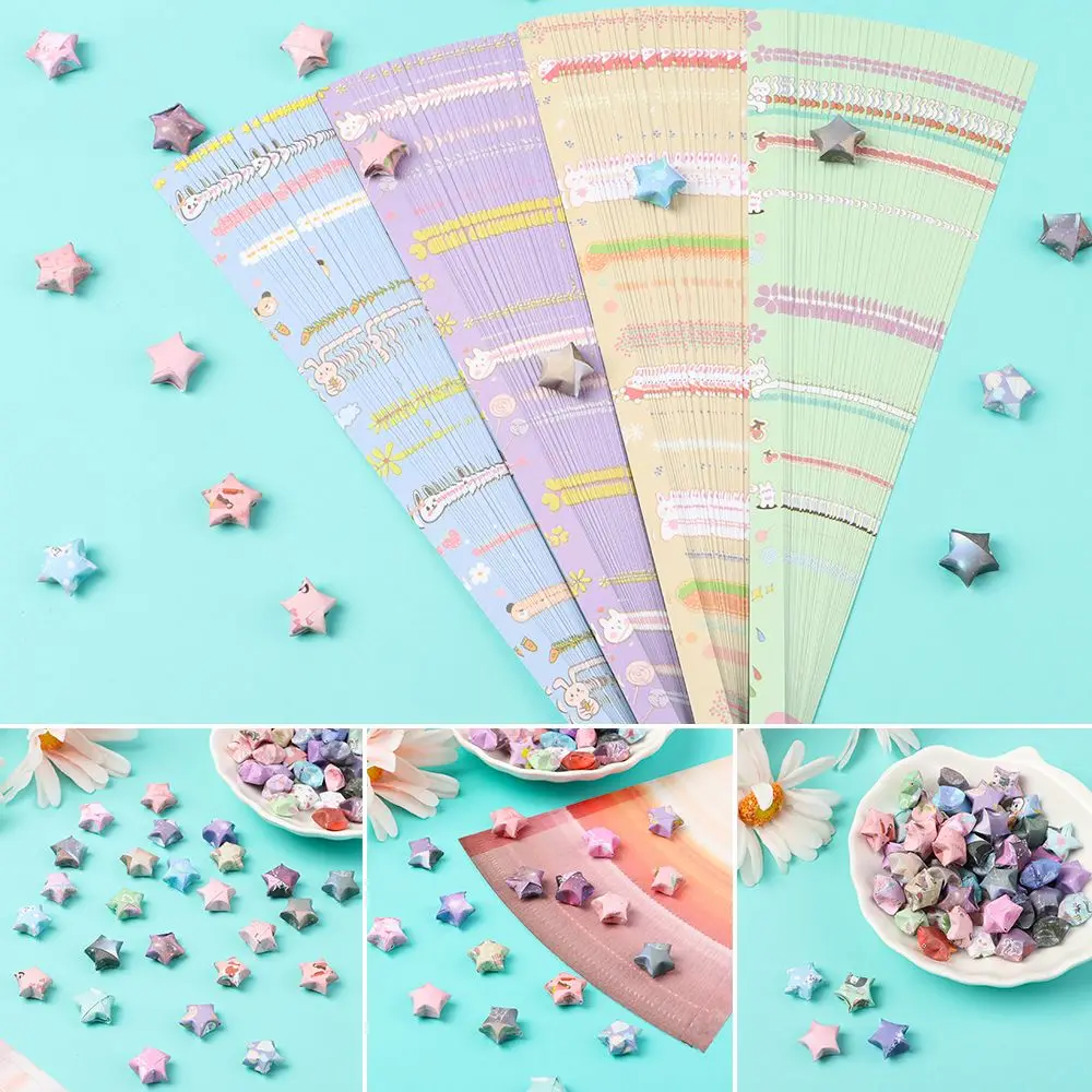 Kids Pressure Relief Diy Crafts Outer Space Best Wishes Mix-Color Scrapbooking Origami Paper Strips Folding Star