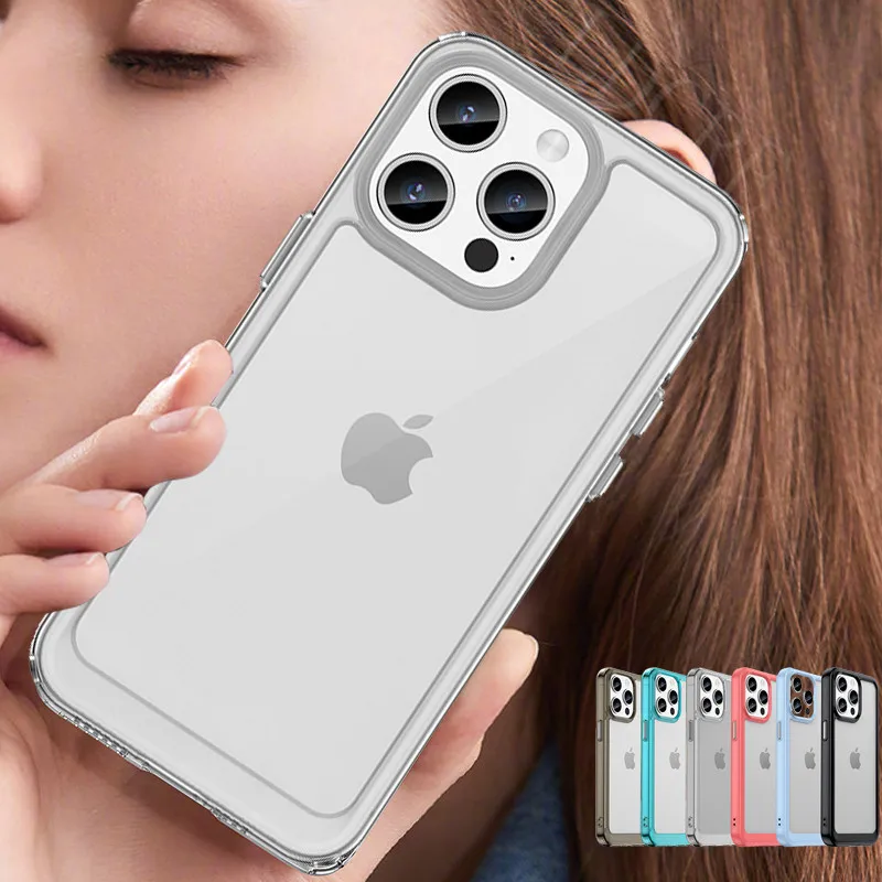 Per Iphone 15 Pro Max Custodia Cover Iphone 11 12 13 14 15 Pro Max Capas Nuovo Colore Antiurto Trasparente Trasparente Iphone 15 Pro Max