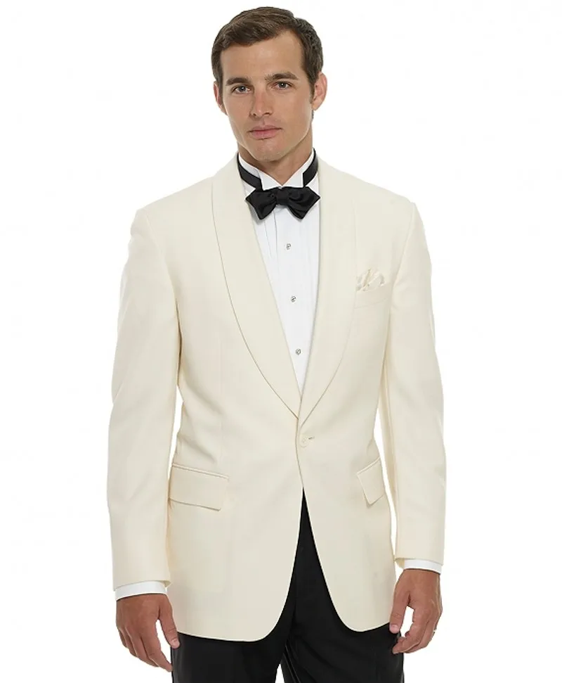 Nuovo Stile Groomsmen Scialle Risvolto Smoking Dello Sposo One Button Uomini Abiti Da Sposa Best Man (Jacket + Pants + Tie + Hankerchief) B837