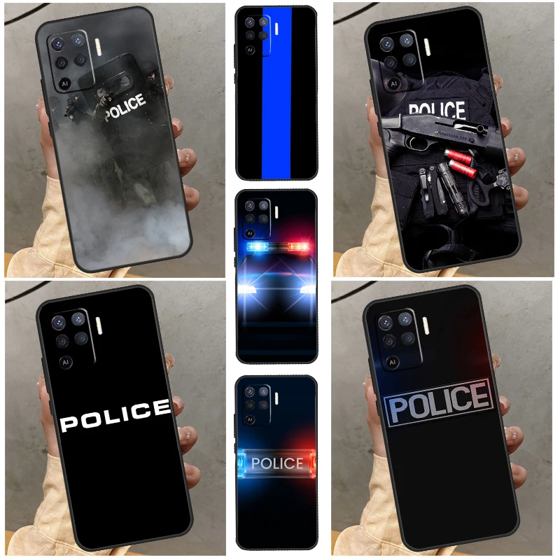 Polizia Simbolo Custodia Per Realme 8 9 10 Pro Plus Gt 2 Pro Gt Neo 3T 2 C11 C25 C30 C31 C35 C25Y C21Y Copertura