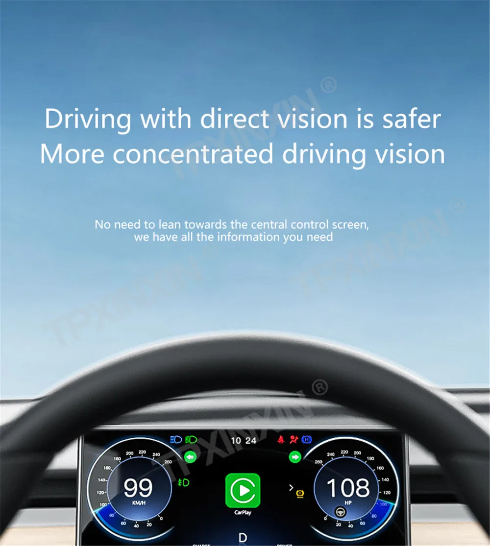 Cluster Digitale Lcd Per Auto Per Tesla Model 3 Model Y Universal Virtual Cockpit Speed Meter Head Unit Car Dashboard Display Head Up