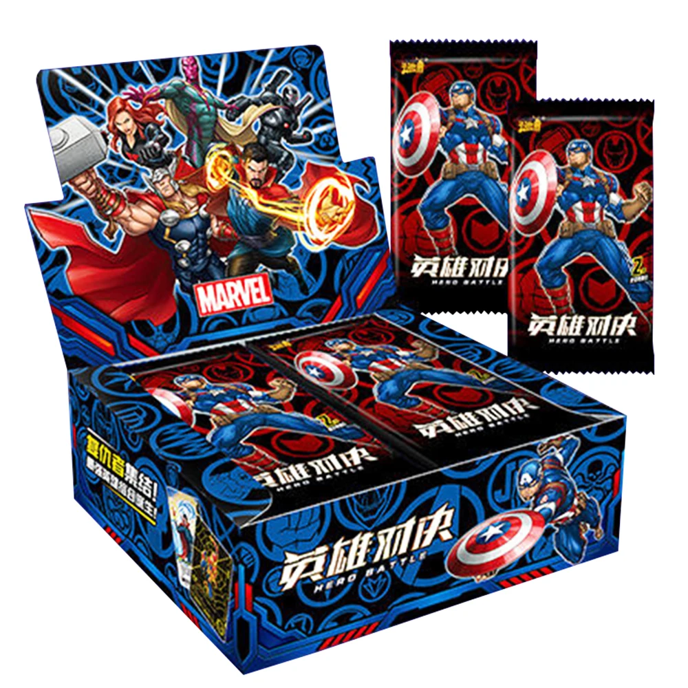 New Marvel Hero Battle Collection Cards Spider-Man Iron-Man Thanos Abbronzante Anime Da Collezione Flash Card Table Toys For Children