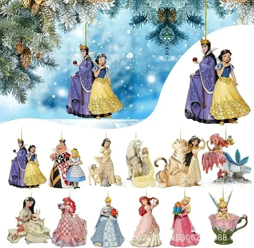 Nuovo 2D Pvc Hot Disney Periferiche Decorazione Frozen Snow White Princess Model Doll Ornaments Holiday Party Supplies Ciondolo Bambini