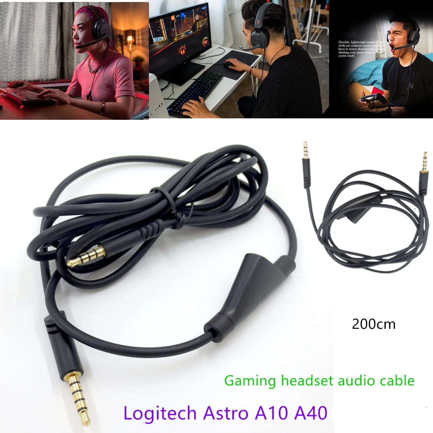 Adatto Per Logitech Astro A10 A40 Gaming Headset Cavo Audio Line Wire 2 M