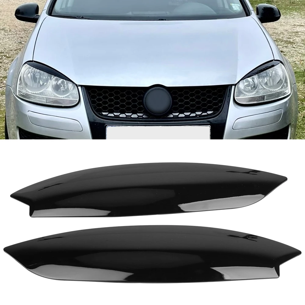 1 Pair For Volkswagen Chrome Exterior Accessories Headlights Eyebrow Eyelids Trim Cover For Vw Golf 5 Mk5 Gti R 2005 2006 2007