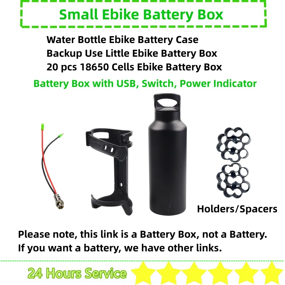 Batteria Di Backup Usa La Bottiglia D'Acqua Dolphin Light E Piccola Scatola Della Batteria Ebike 36V Li-Ion E-Bike Battery Case 20 Pcs 18650 Celle Box
