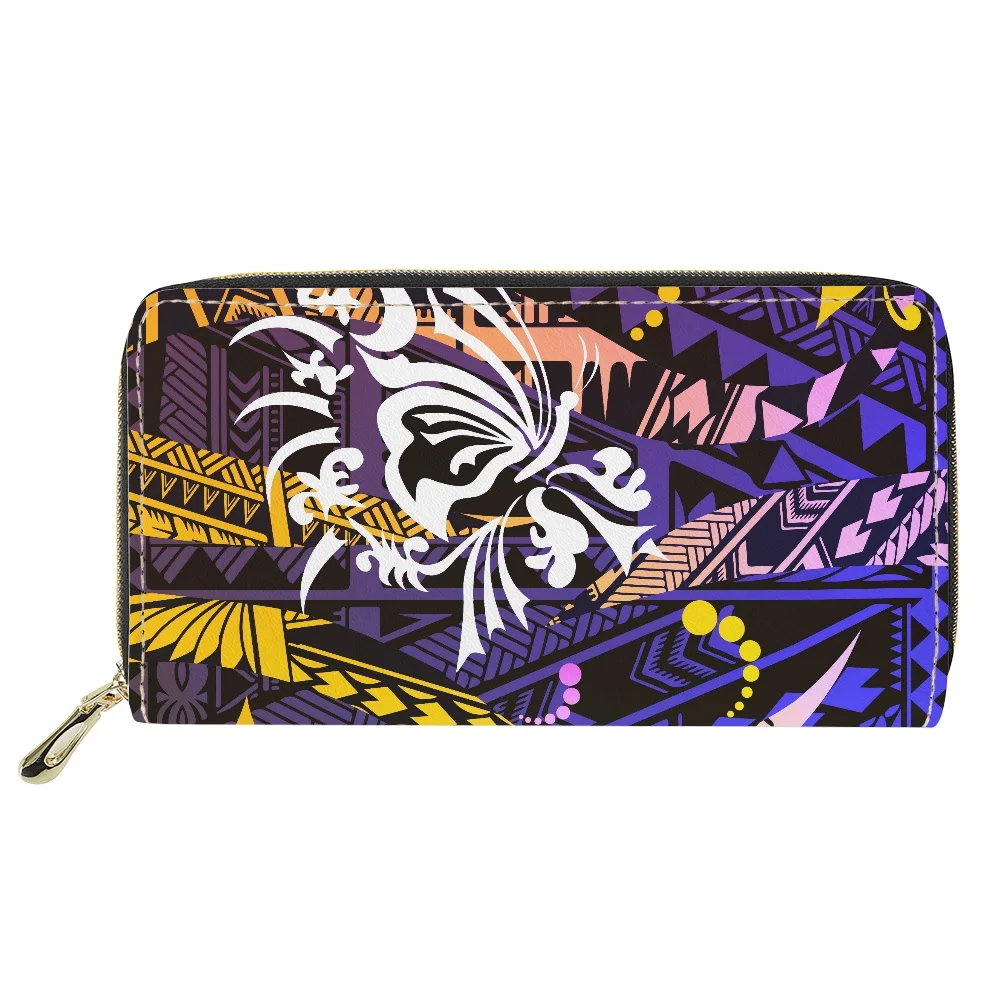 Hycool Portafoglio Donna A Basso Prezzo Polinesiano Tribal Chuuk Stampa Portamonete Donna Pochette Lunga In Pelle Da Donna Ultimo Design