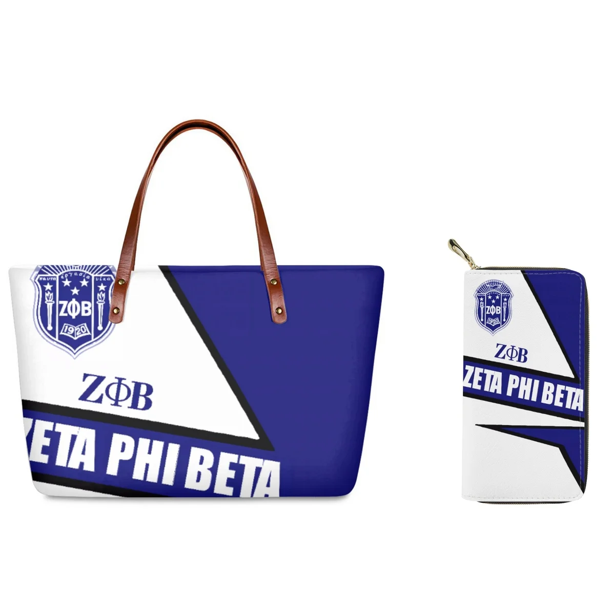 Forudesigns Zeta Phi Beta Theme Totes Bags Femminile Graphic Collage 2 Pz/Set Portafoglio In Pelle Lady Handbags Combo High Street