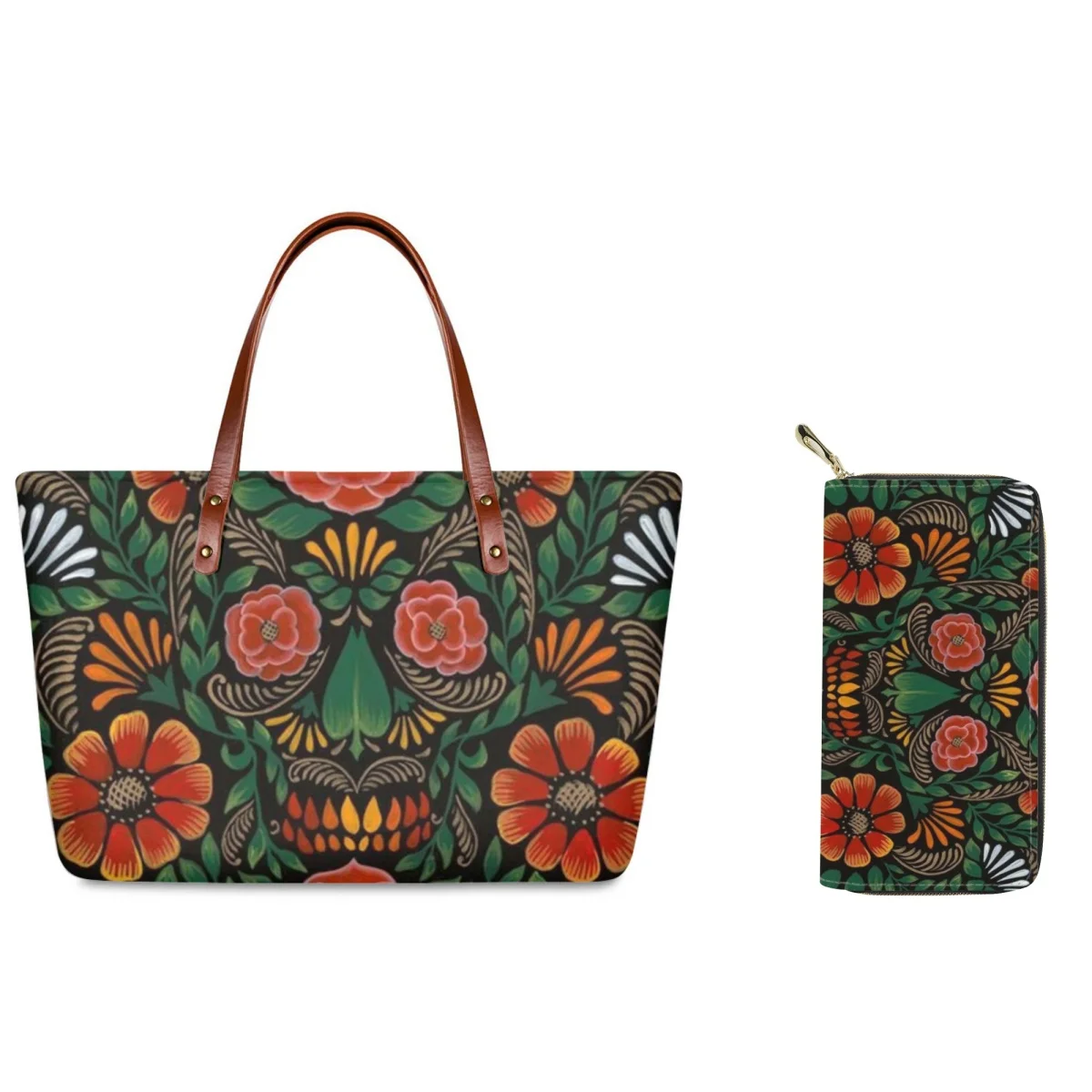 Forudesigns Mexican Flower Art 2 Pezzi/Set Totes Bags Fashion Borse Da Donna Di Grande Capacità Shopping Bag Handy High Street