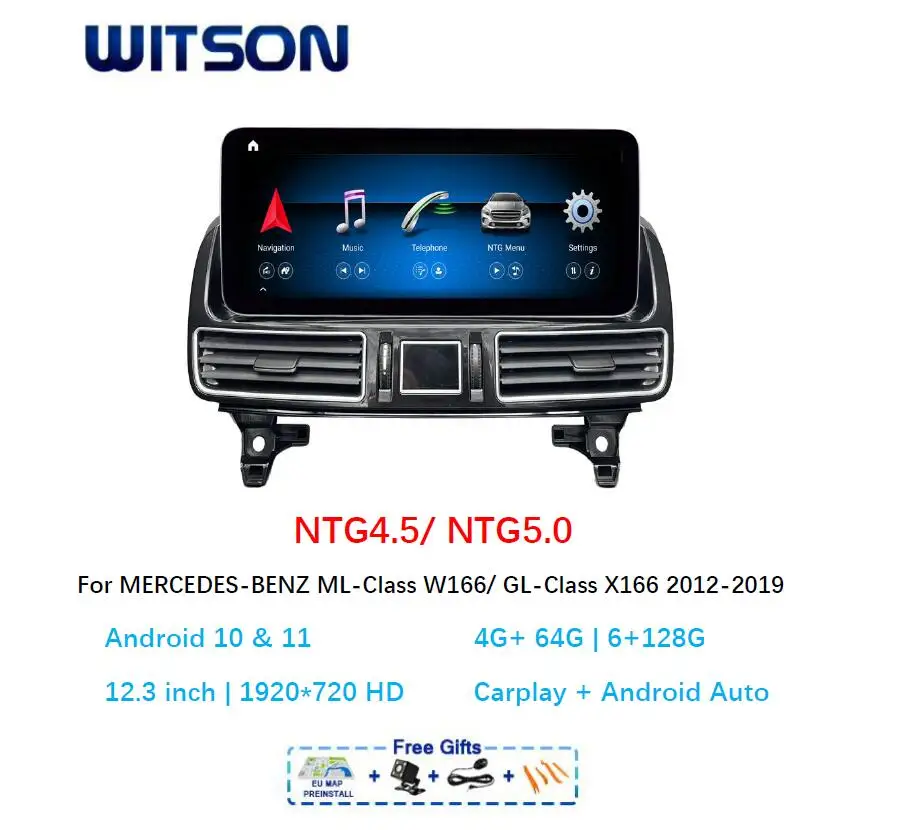 Witson Android 10 E 11 Car Multimedia Per Mercedes Ben Ml-Class W166 Gl-Class X166 2012-2015 12.3 ''Schermo Carplay Auto Stereo