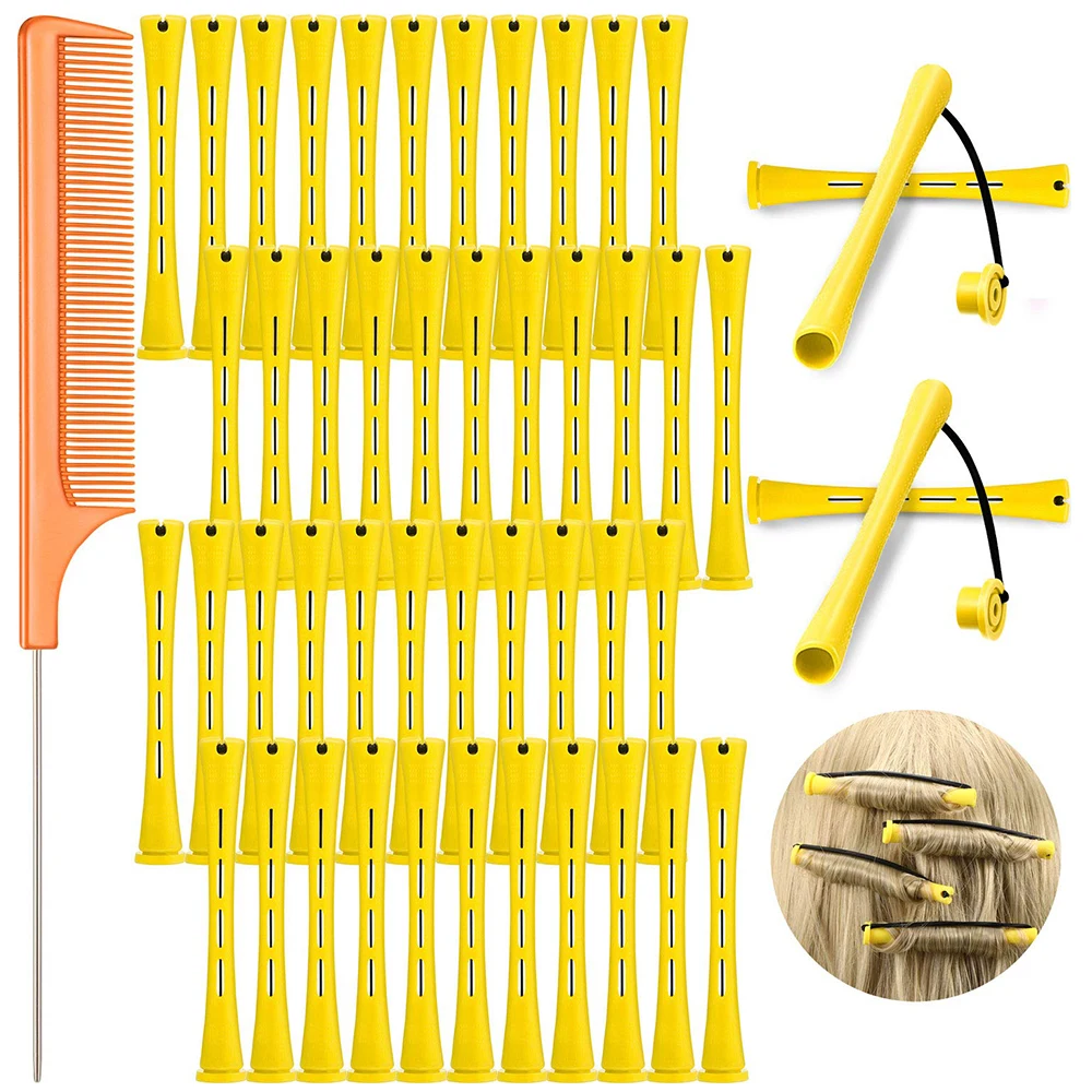 48 Pcs Perm Rods Short Cold Wave Plastic Curling Iron Bangs Wave Curling Iron Steel Tail Comb Forniture Per Parrucchieri