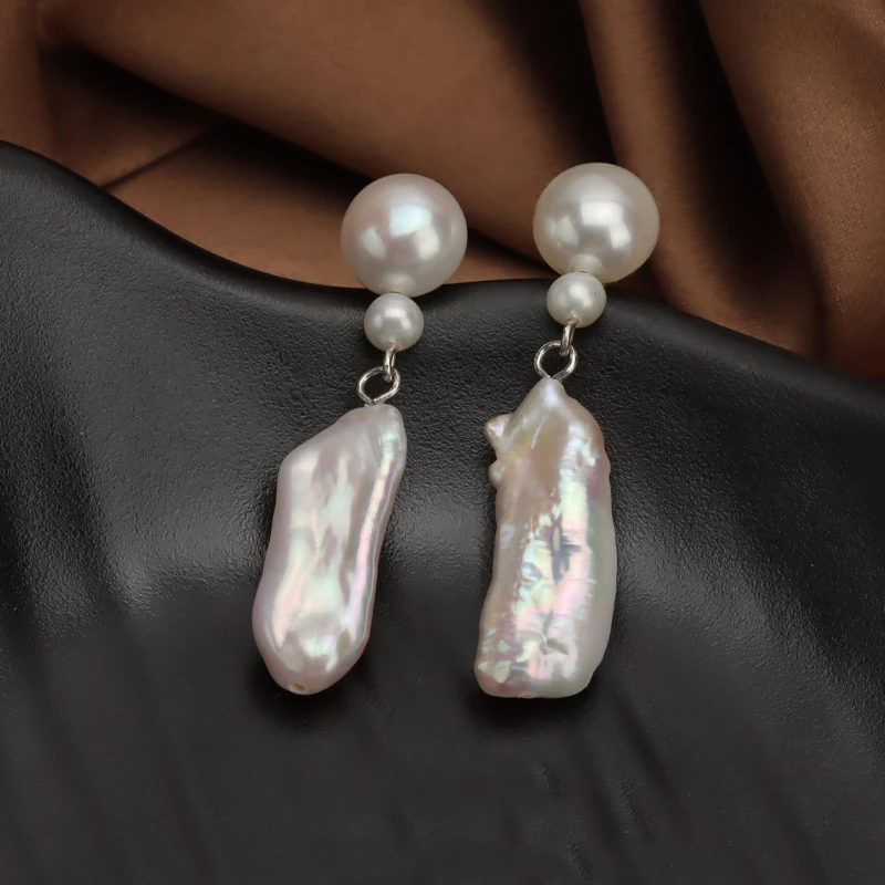 Orecchini Per Le Donne Pendientes Gota Mujer Orecchini Perla Barocca Naturale Pipa Irregolare Brincos Kolczyki Orecchini Aros Plata S92